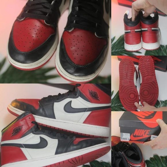 Jordan 1 Black Red Sneakers White size 7y/8.5W/40EU 000300 - Picture 4 of 4